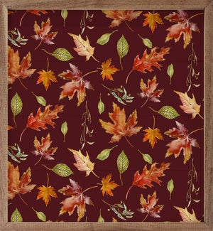 Autumn Celebration Pattern Leaves Maroon By Audrey Jeanne Roberts